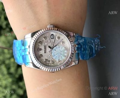 Copy Rolex Datejust SS Jubilee watches 31mm Silver Micro Dial
